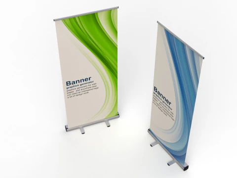 Banner Roll-up Stand 3D Model