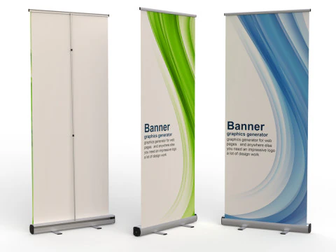 Banner Roll-up Stand 3D Model