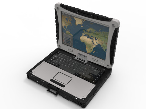 Military rugged Notebook 3D-Modell