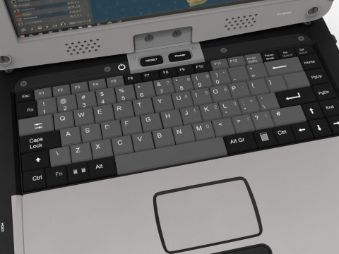Military rugged Notebook 3D-Modell