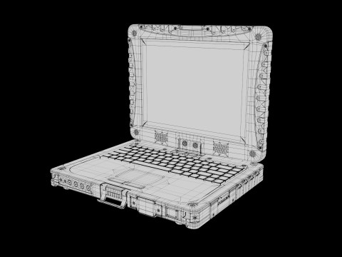 Military rugged Notebook 3D-Modell
