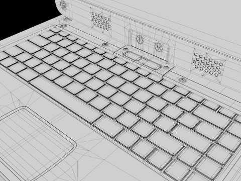 Military rugged Notebook 3D-Modell