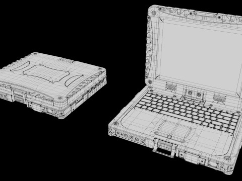 Military rugged Notebook 3D-Modell