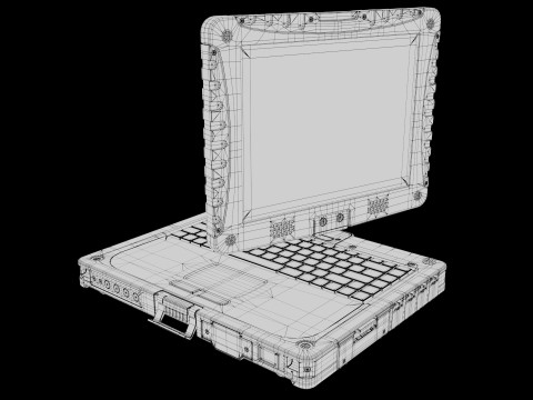 Military rugged Notebook 3D-Modell