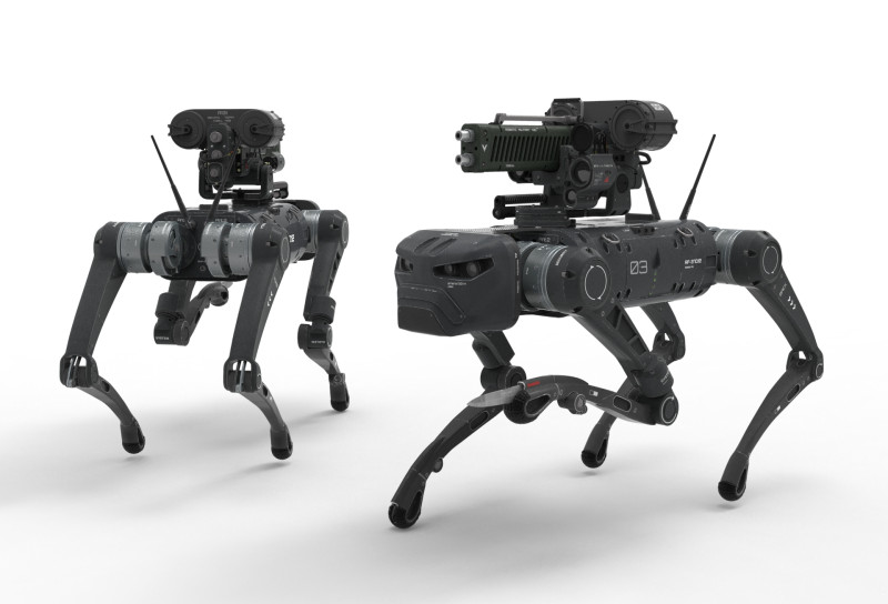 Military Robot Dog with a carbine Modèle 3D .c4d .max .obj .3ds .fbx .stl .blend 