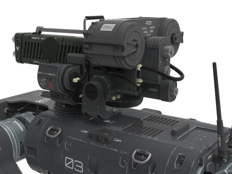 Military Robot Dog with a carbine Modèle 3D