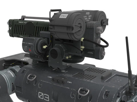 Military Robot Dog with a carbine 3D Model