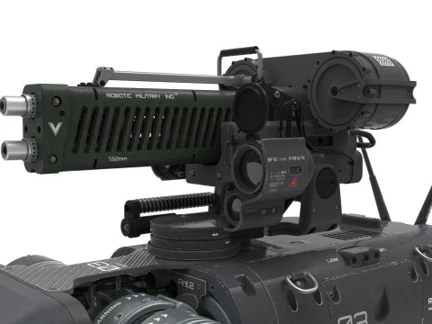 Military Robot Dog with a carbine 3D Model