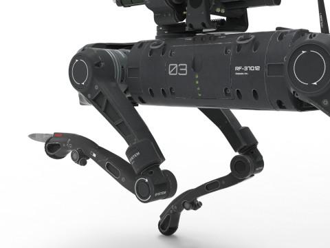 Military Robot Dog with a carbine Modèle 3D