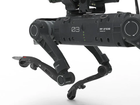 Military Robot Dog with a carbine 3D Model