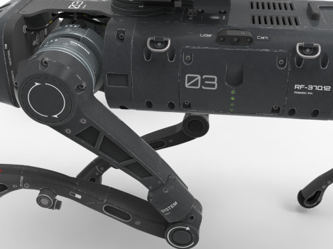 Military Robot Dog with a carbine Modèle 3D