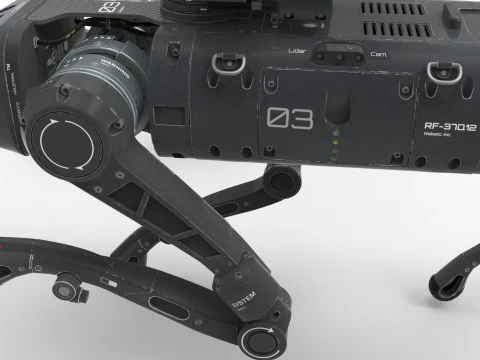 Military Robot Dog with a carbine 3D Model