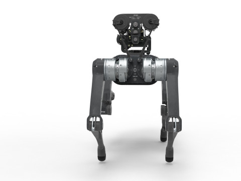 Military Robot Dog with a carbine Modèle 3D
