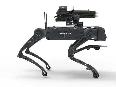 Military Robot Dog with a carbine Modèle 3D