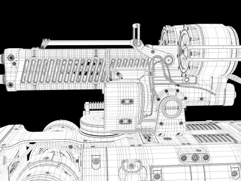 Military Robot Dog with a carbine 3D Model