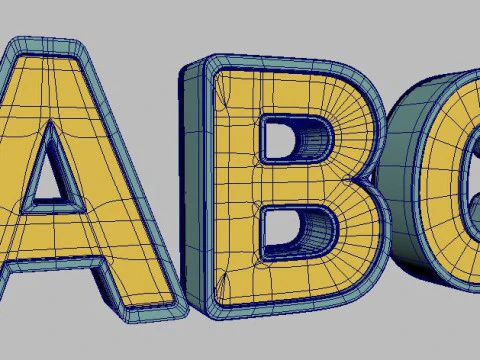 Букви і цифри англійського алфавіту 3D Модель