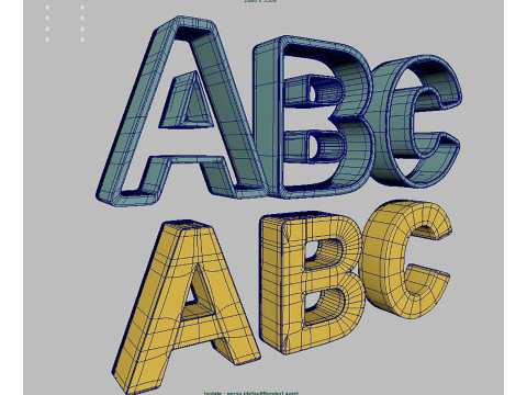 Letters and numbers of the English Alphabet Modelo 3D