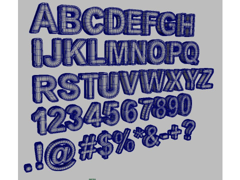 Letters and numbers of the English Alphabet Modelo 3D