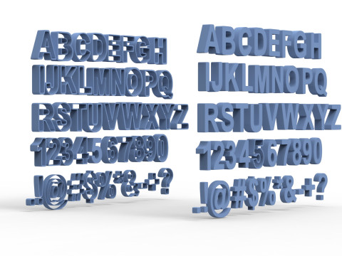 Letters and numbers of the English Alphabet Modelo 3D