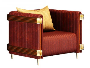 leather arm chair 01 3D Model