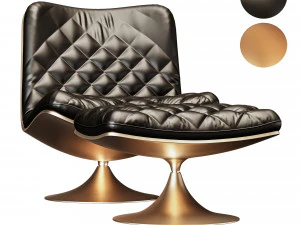 leather arm chair 02 3D Model