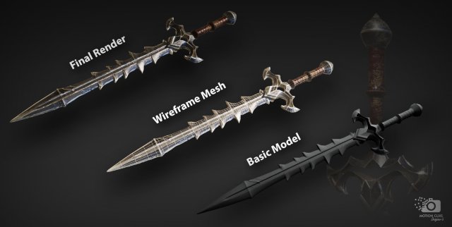sword 3D Model .c4d .max .obj .3ds .fbx .stl .blend 
