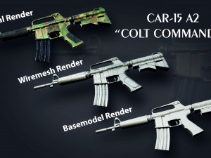 Car-15 a2 colt commando 3D Model