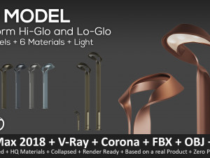 artform hi-glo and lo-glo street and path lights 3 light 6 colors 3Dモデル
