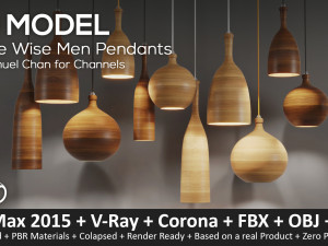 three wise men pendants by samuel chan for channels 3D 모델
