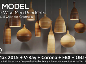 three wise men pendants by samuel chan for channels 3D Model