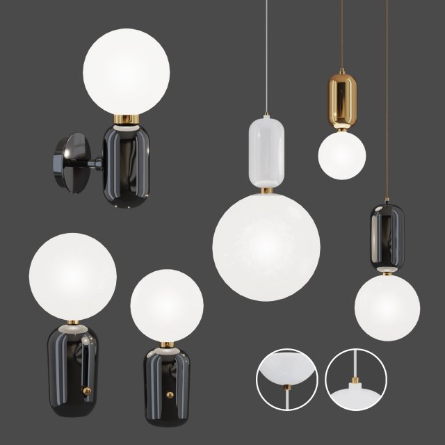 parachilna aballs lamps Modèle 3D .c4d .max .obj .3ds .fbx .stl .blend 