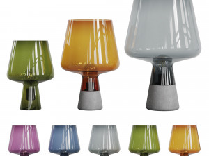 nordic glass cement table lamp 3 lamps 5 materials 3D Model