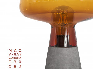 nordic glass cement table lamp 3 lamps 5 materials 3D 모델