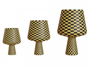nordic glass cement table lamp 3 lamps 5 materials 3D 모델