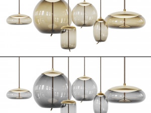 knot disco led glass pendants 6 pendants 6 materials Modelo 3D