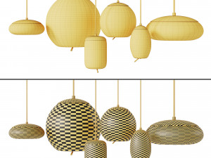 knot disco led glass pendants 6 pendants 6 materials Modelo 3D
