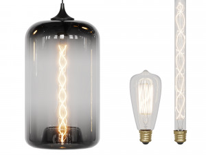 glass pendant lights 5 pendants 2 bulbs Modello 3D