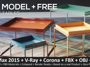 tray tables - 4 models - 7 colors 3D Model