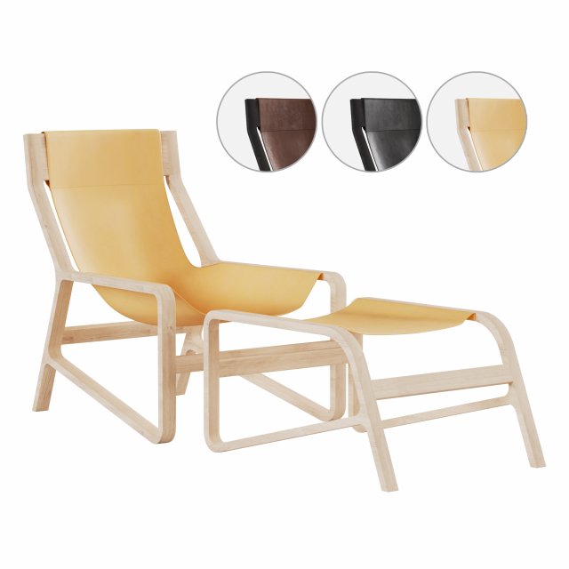 toro lounge chair toro ottoman 3D Модель .c4d .max .obj .3ds .fbx .stl .blend 