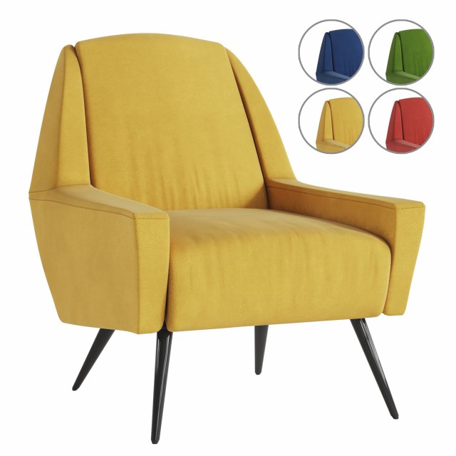 roco accent armchair - 4 colors Model 3D .c4d .max .obj .3ds .fbx .stl .blend 