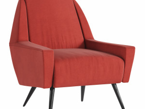 roco accent armchair - 4 colors Model 3D