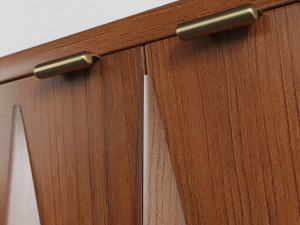 mid-century modern walnut buffet 3 colors 3D Model