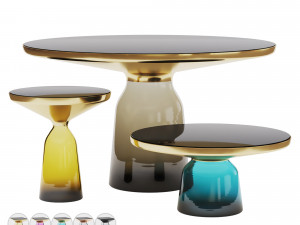 bell tables set - 3 models - 10 materials Modèle 3D