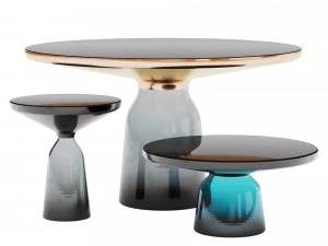 bell tables set - 3 models - 10 materials 3D Model