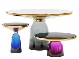 bell tables set - 3 models - 10 materials 3D 模型