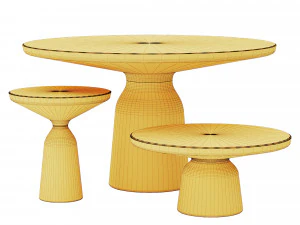 bell tables set - 3 models - 10 materials 3D Model