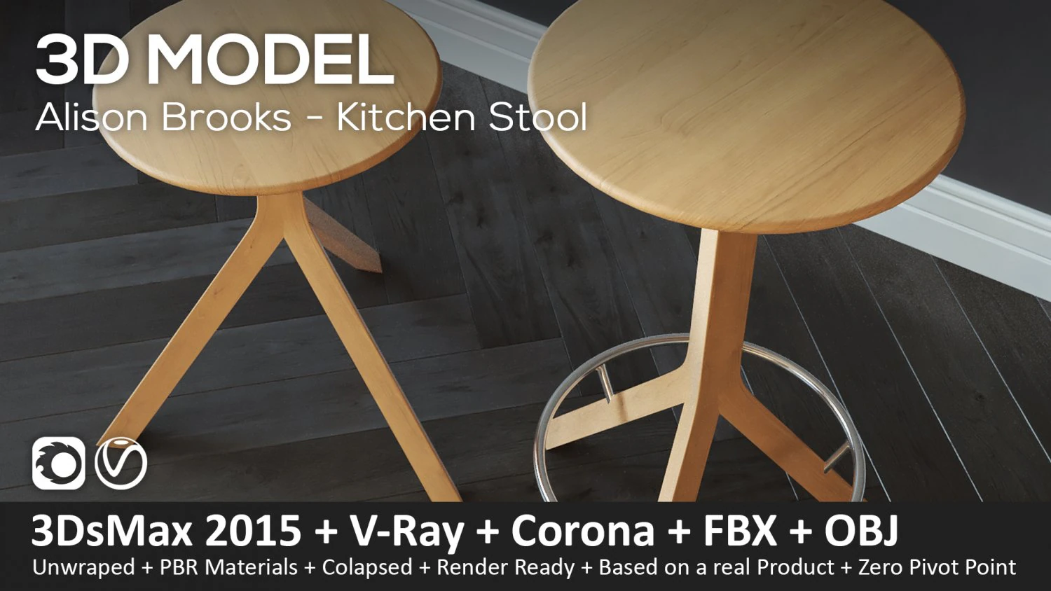 alison brooks kitchen stool 3D Model .c4d .max .obj .3ds .fbx .stl .blend 