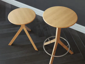 alison brooks kitchen stool 3D Model