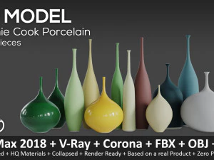 sophie cook porcelain - 12 pieces 3D Model