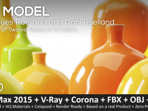 jacques ruelland and dani ruelland 12 vases 3D Model
